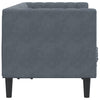 2-personers Chesterfield-sofa med bolsterpuder fløjl mørkegrå