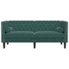 2-personers Chesterfield-sofa med bolsterpuder fløjl mørkegrøn