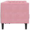 2-personers Chesterfield-sofa med bolsterpuder fløjl pink