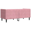 2-personers Chesterfield-sofa med bolsterpuder fløjl pink
