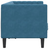 2-personers Chesterfield-sofa med bolsterpuder fløjl blå