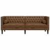 3-personers Chesterfield-sofa med puder imiteret ruskind brun