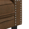 3-personers Chesterfield-sofa med puder imiteret ruskind brun