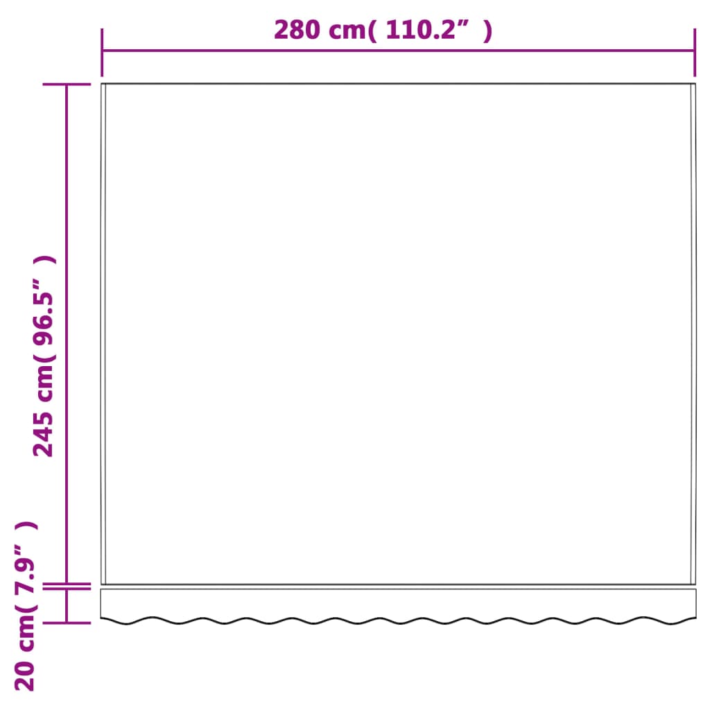 markisedug 3x2,5 m stribet flerfarvet