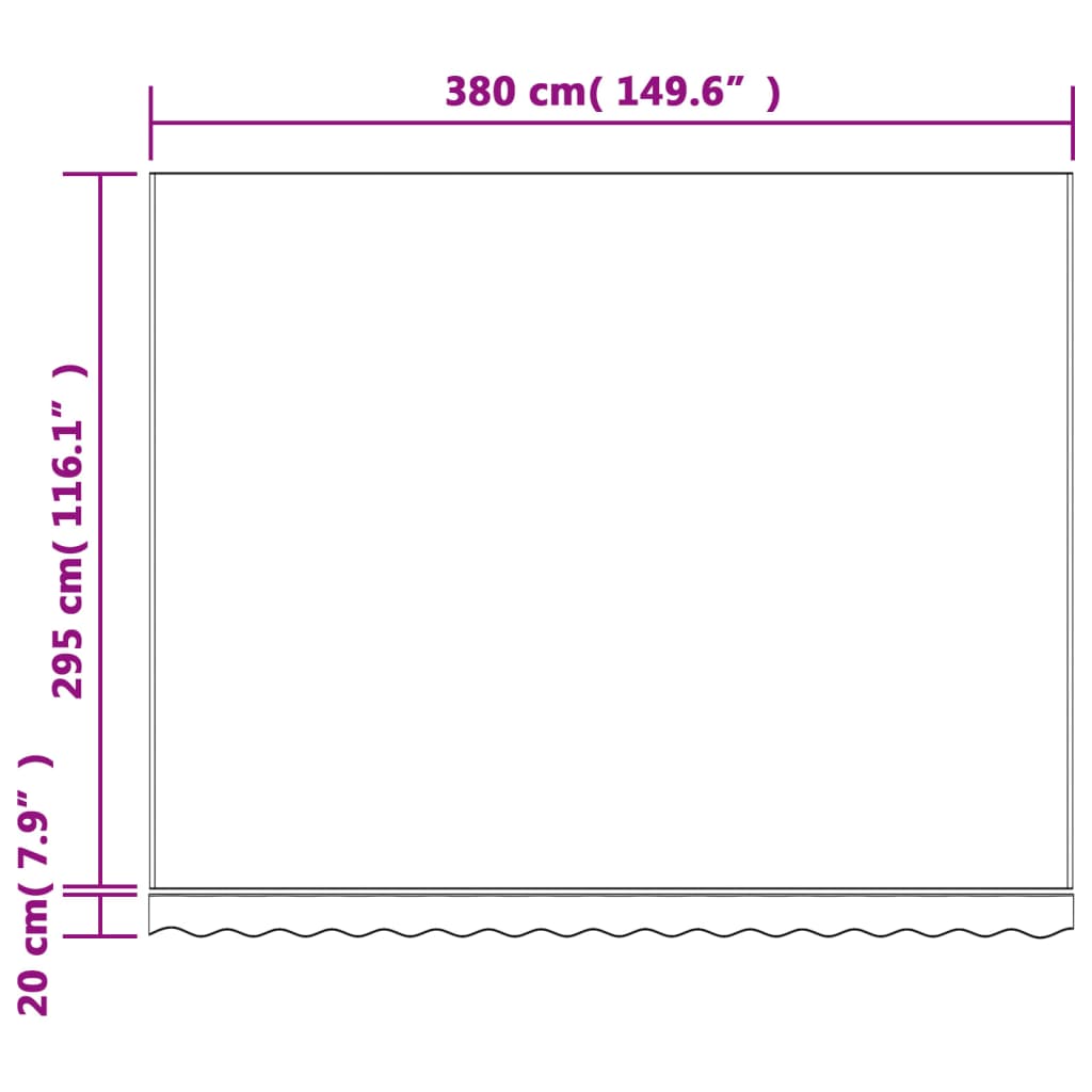 markisedug 4x3 m stribet flerfarvet
