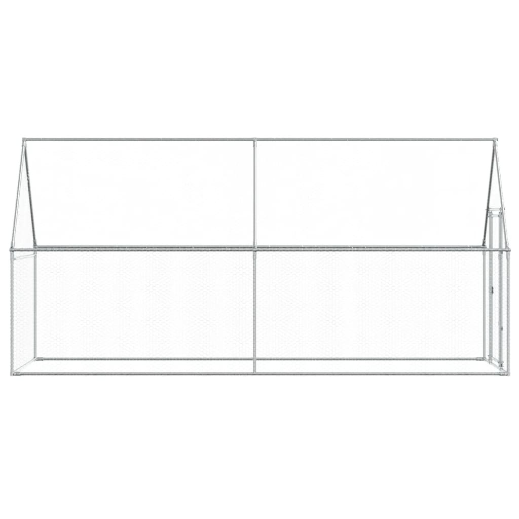 hønsehus 400x100x190 cm galvaniseret stål sølvfarvet