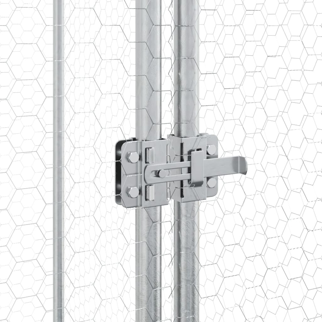 hønsehus 400x100x190 cm galvaniseret stål sølvfarvet