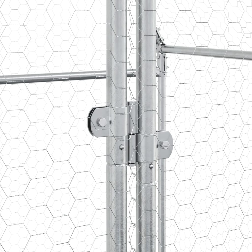 hønsehus 400x100x190 cm galvaniseret stål sølvfarvet