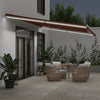 markise med LED-lys 600x350 cm manuel betjening brun