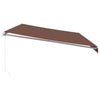 markise med LED-lys 600x350 cm manuel betjening brun