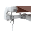 markise med LED-lys 600x350 cm manuel betjening brun