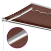 markise med LED-lys 600x350 cm manuel betjening brun
