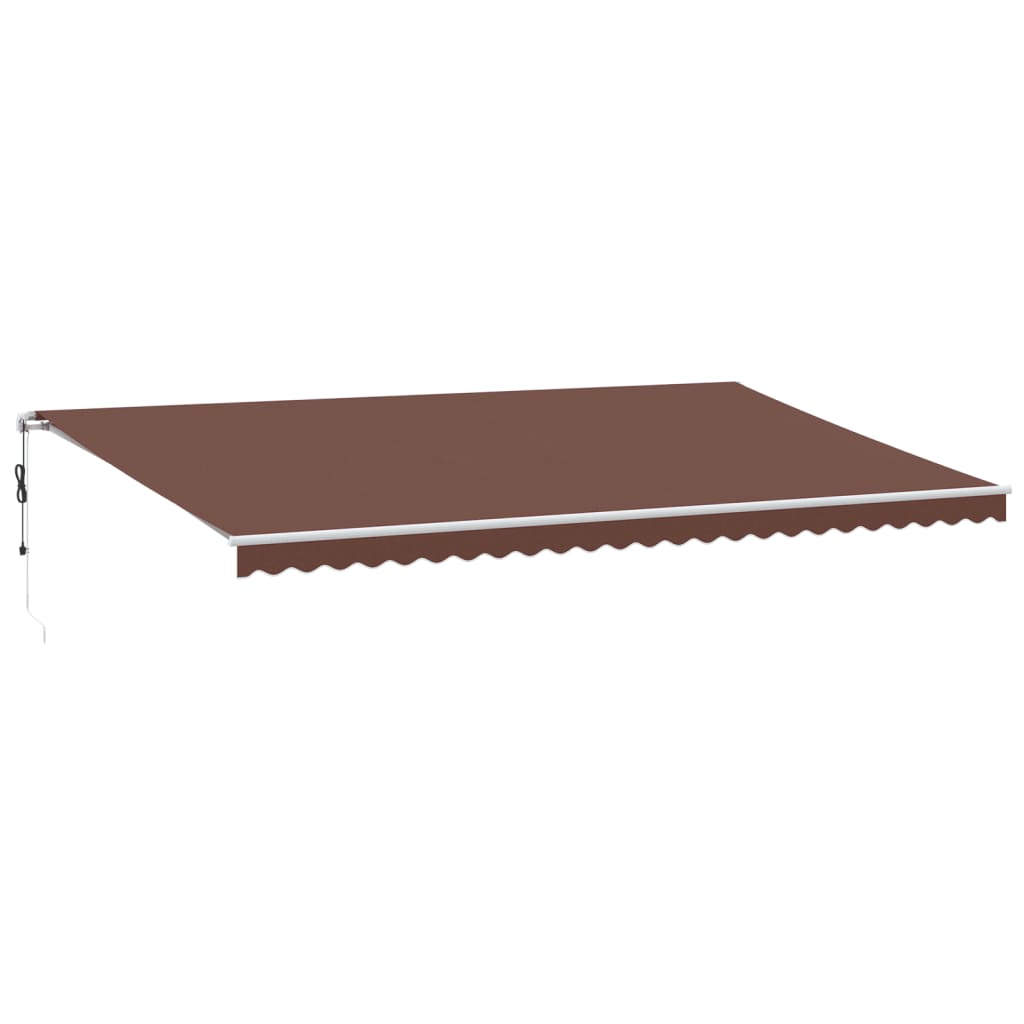 markise med LED-lys 600x350 cm automatisk betjening brun