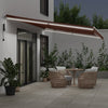 markise med LED-lys 600x350 cm automatisk betjening brun