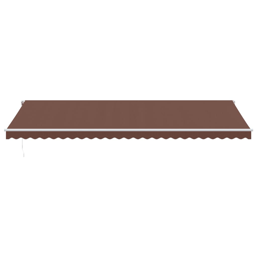 markise med LED-lys 600x350 cm automatisk betjening brun