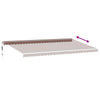 markise med LED-lys 600x350 cm automatisk betjening brun