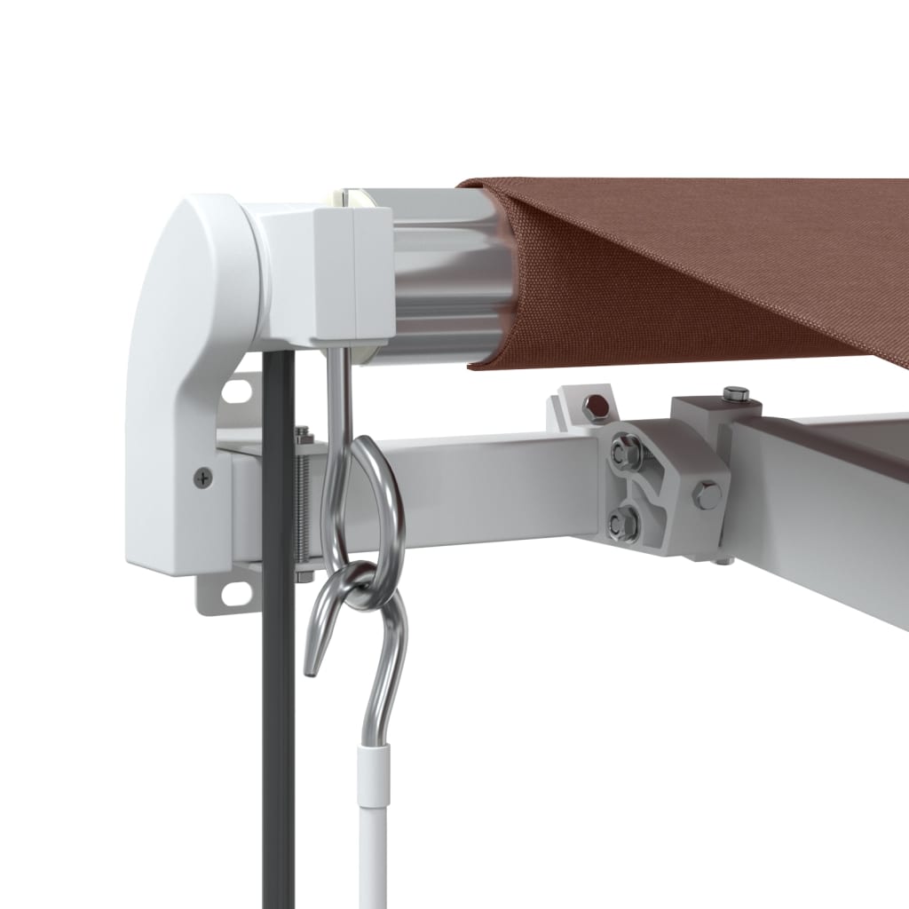 markise med LED-lys 600x350 cm automatisk betjening brun