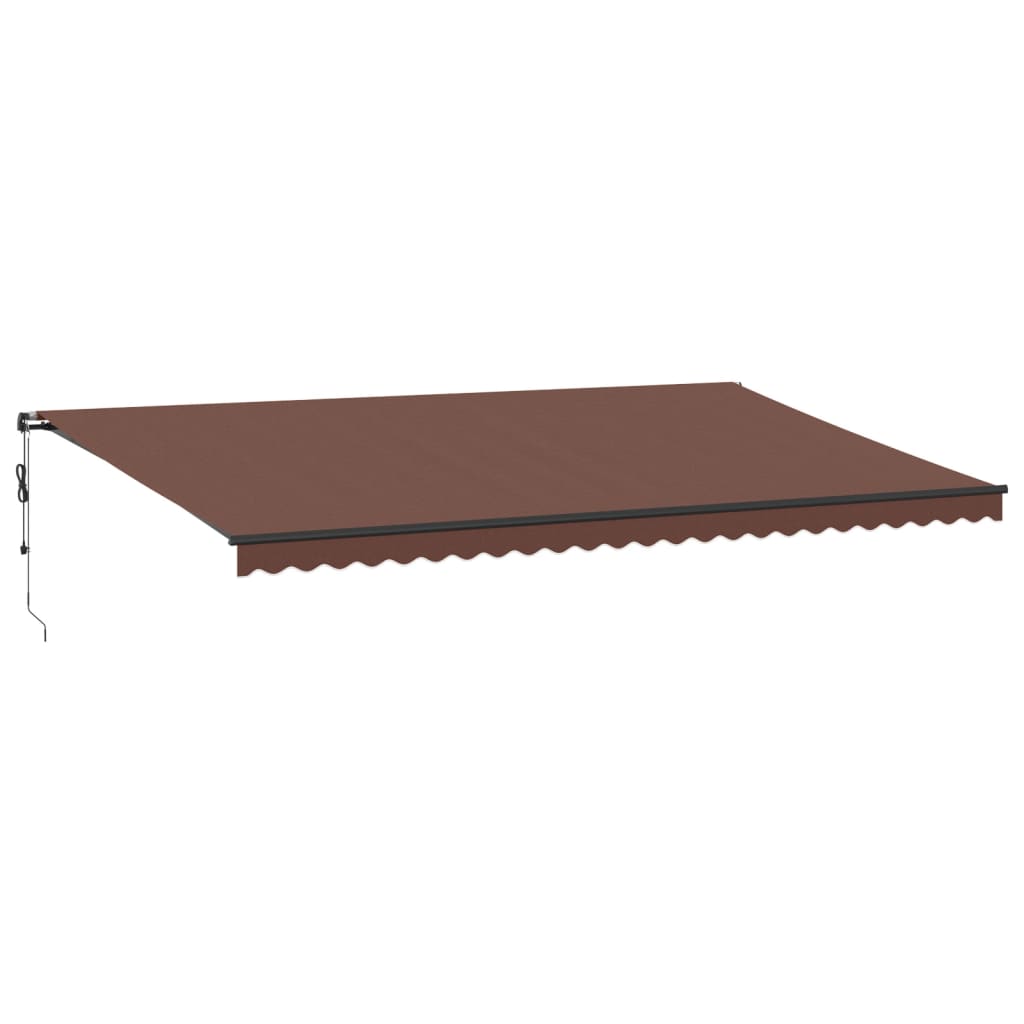 markise med LED-lys 600x350 cm automatisk betjening brun