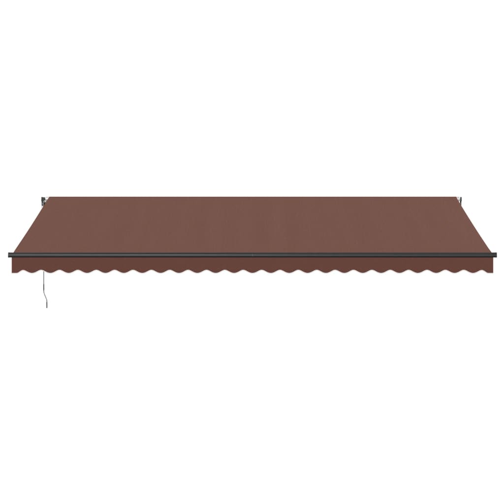 markise med LED-lys 600x350 cm automatisk betjening brun