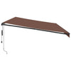 markise med LED-lys 600x350 cm automatisk betjening brun