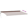 markise med LED-lys 600x350 cm automatisk betjening brun
