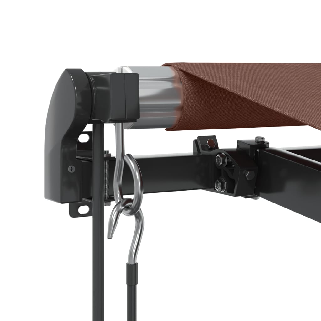 markise med LED-lys 600x350 cm automatisk betjening brun