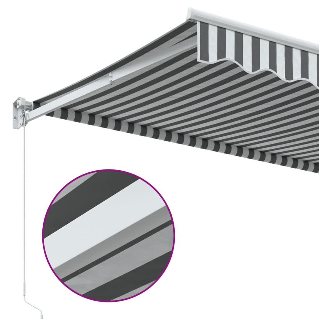foldemarkise 3x2,5 m stof og aluminium antracitgrå og hvid