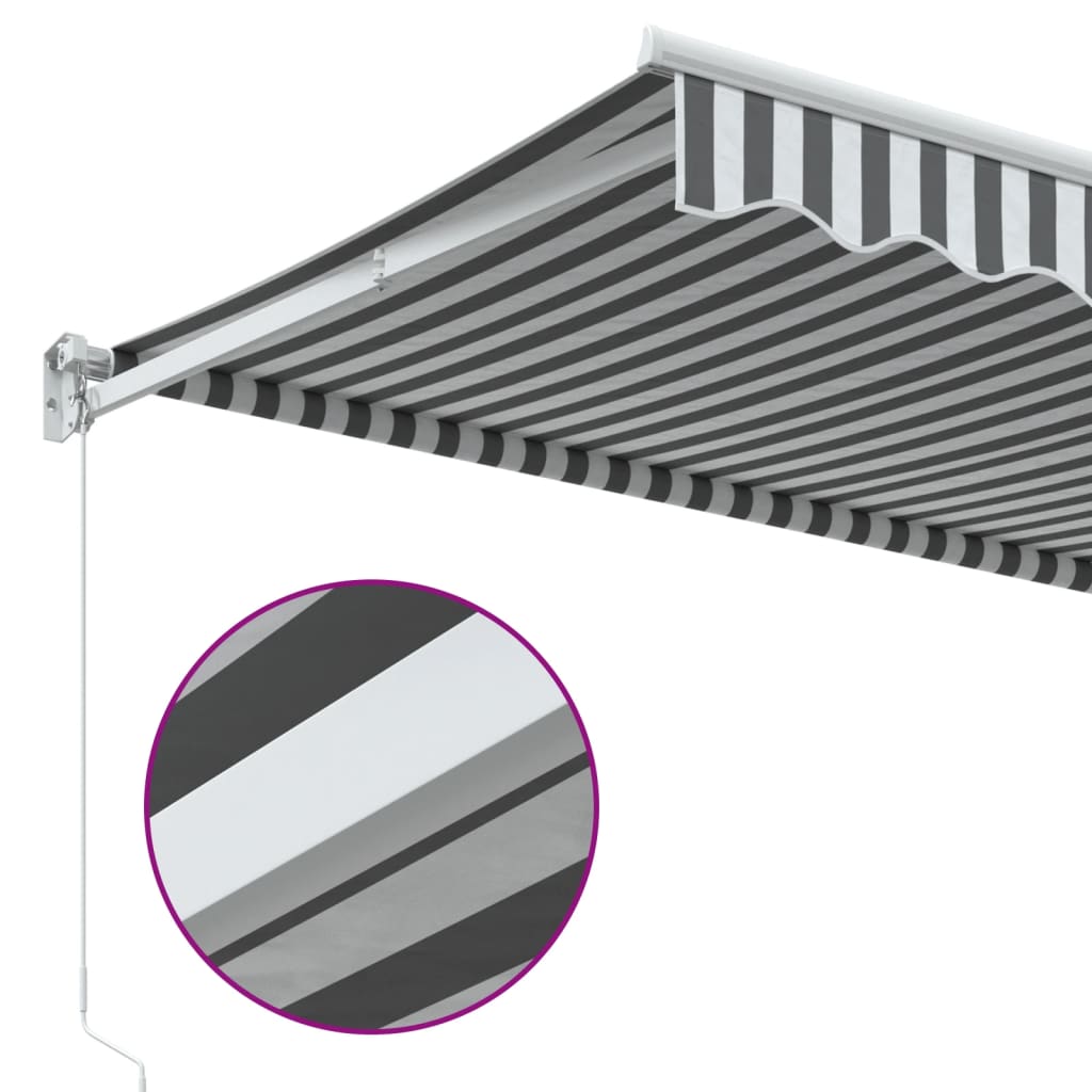 foldemarkise 3,5x2,5 m stof og aluminium antracitgrå og hvid