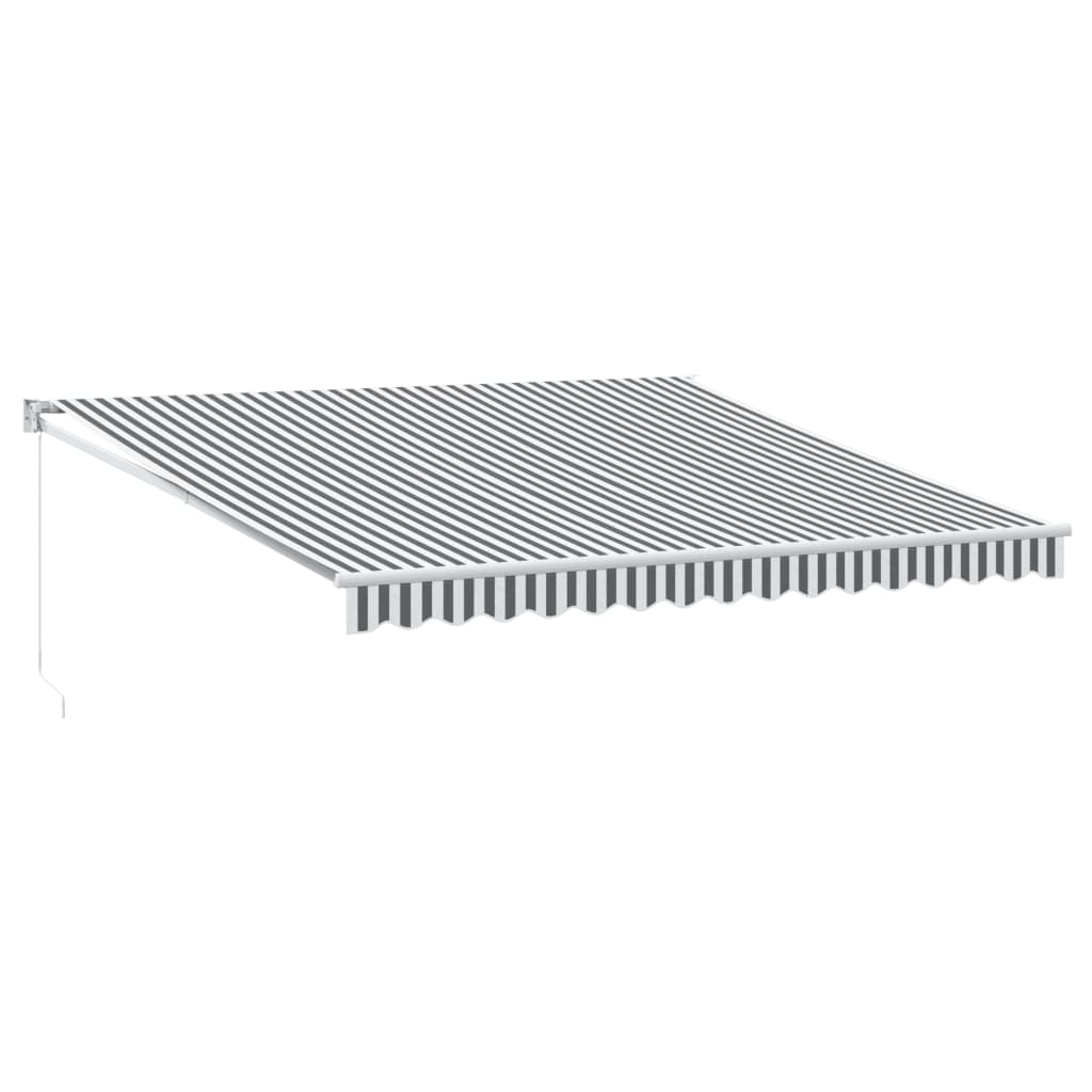 foldemarkise 4x3 m stof og aluminium antracitgrå og hvid