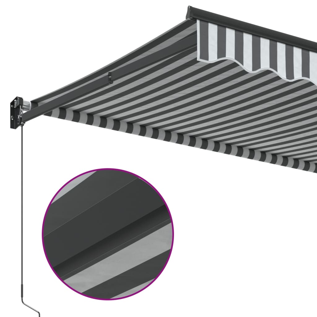 foldemarkise 3x2,5 m stof og aluminium antracitgrå og hvid