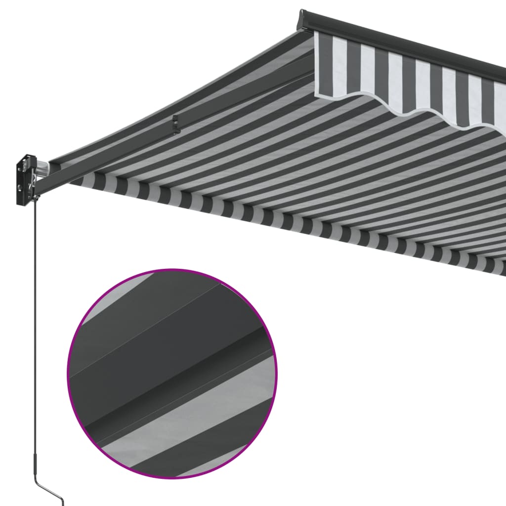 foldemarkise 3,5x2,5 m stof og aluminium antracitgrå og hvid