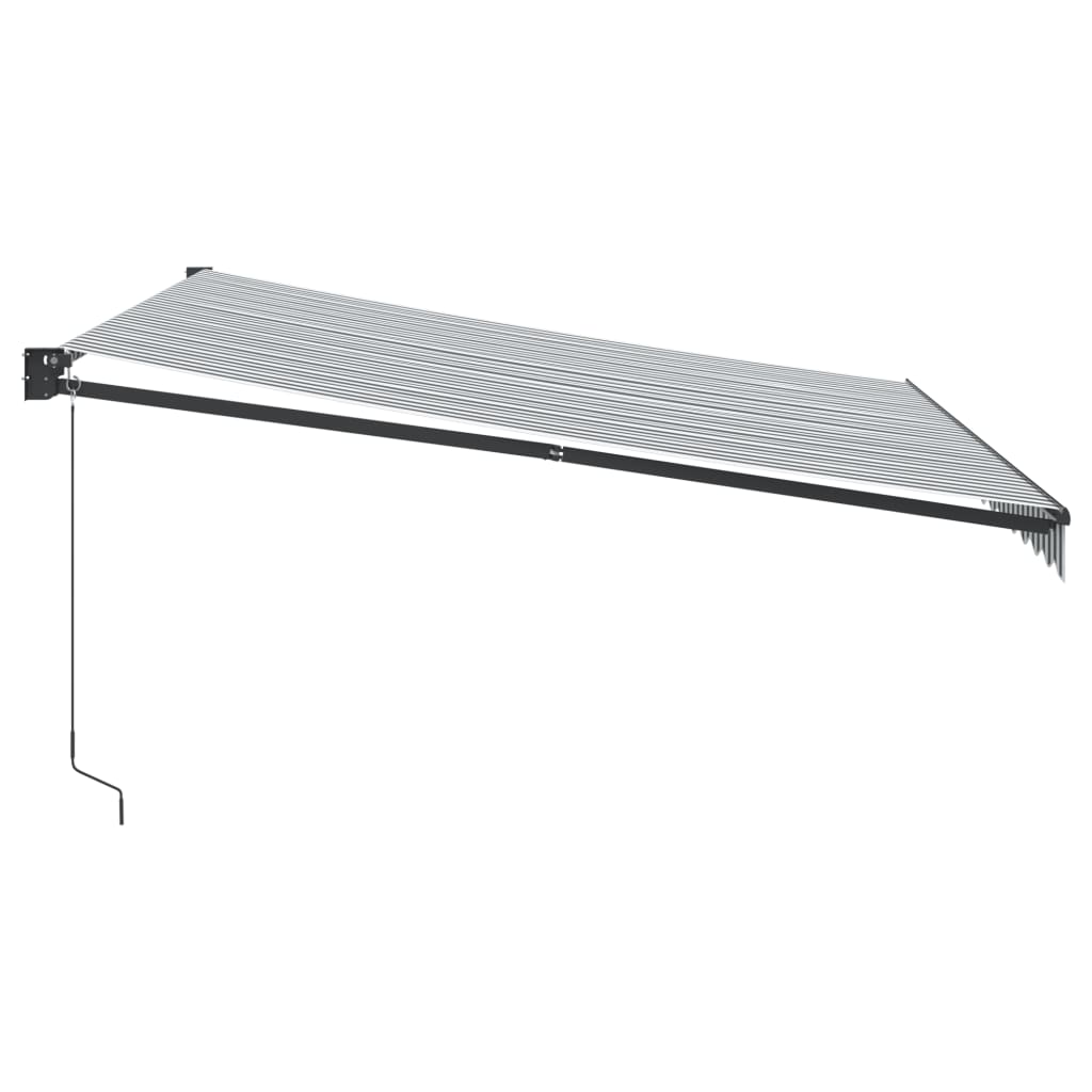 foldemarkise 4x3 m stof og aluminium antracitgrå og hvid