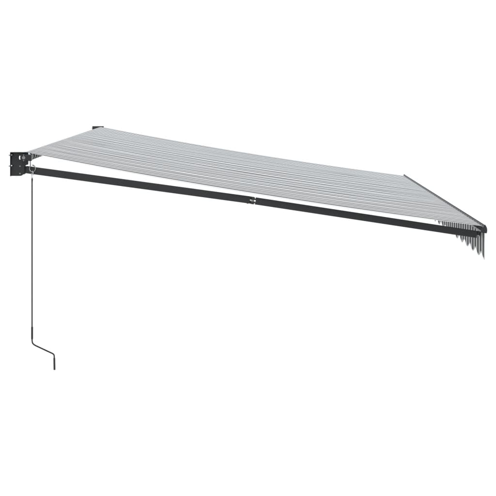 foldemarkise 4,5x3 m stof og aluminium antracitgrå og hvid