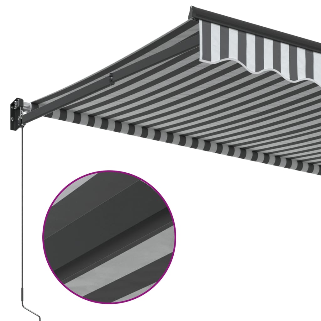 foldemarkise 4,5x3 m stof og aluminium antracitgrå og hvid