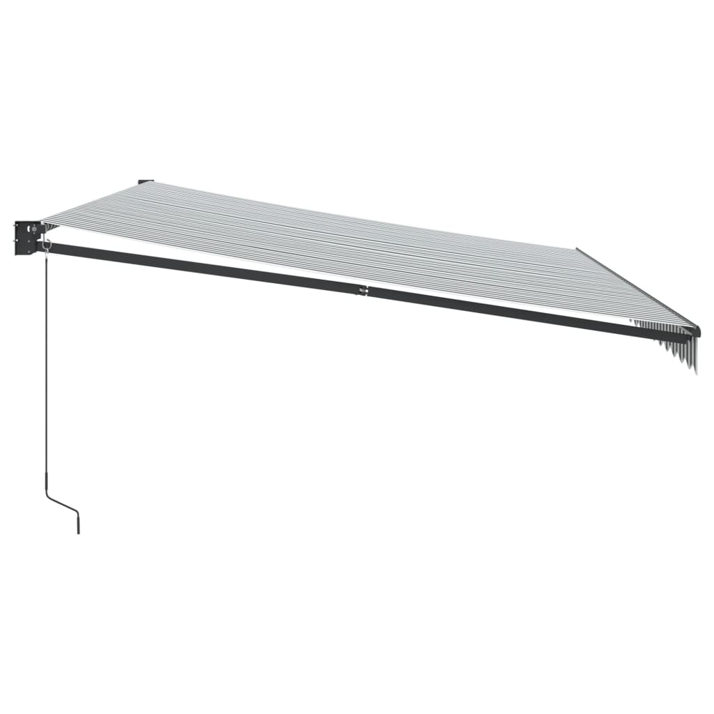 foldemarkise 5x3 m stof og aluminium antracitgrå og hvid
