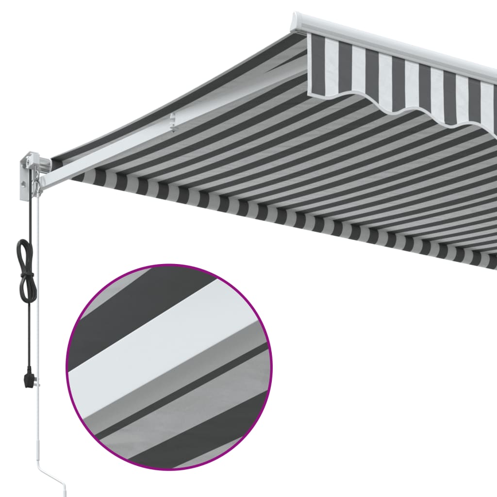 foldemarkise 3x2,5 m stof og aluminium antracitgrå og hvid