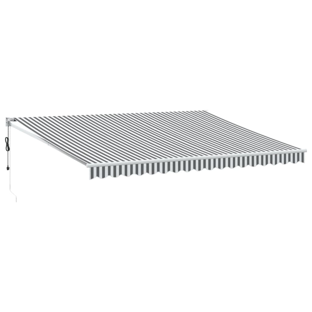 foldemarkise 4,5x3 m stof og aluminium antracitgrå og hvid