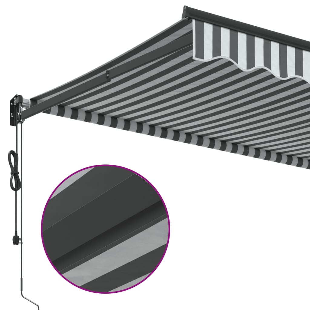 foldemarkise 3,5x2,5 m stof og aluminium antracitgrå og hvid