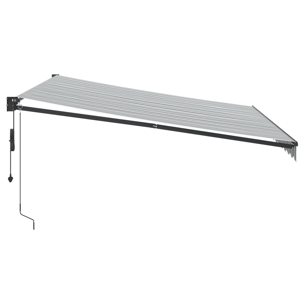 foldemarkise 4x3 m stof og aluminium antracitgrå og hvid