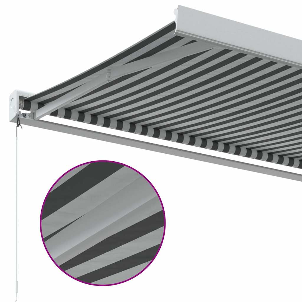 foldemarkise 3x2,5 m stof og aluminium antracitgrå og hvid
