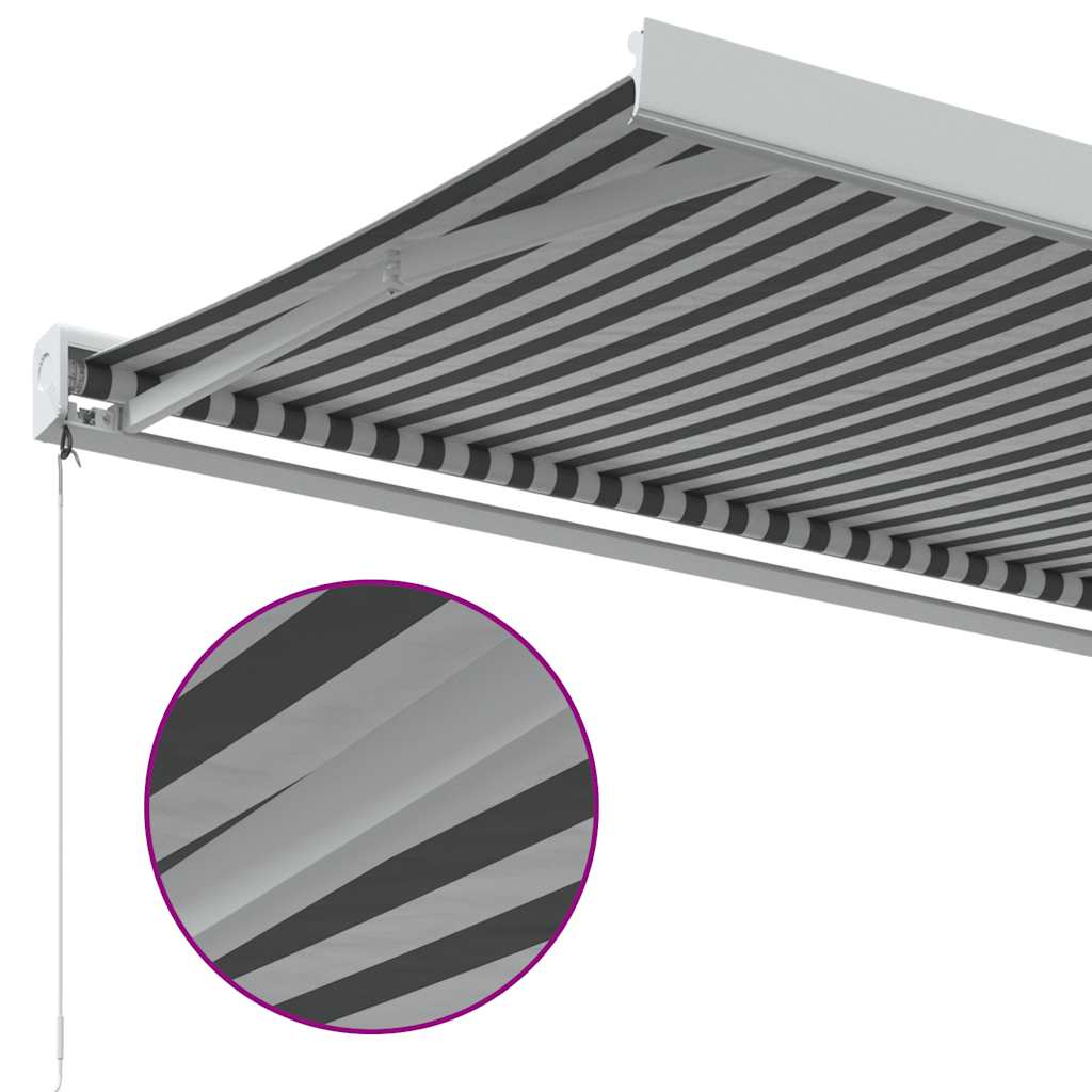 foldemarkise 3,5x2,5 m stof og aluminium antracitgrå og hvid