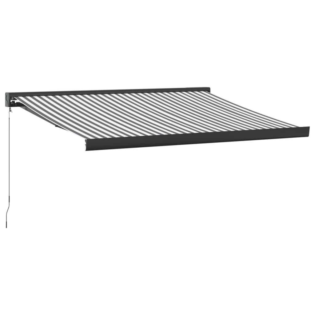 foldemarkise 3x2,5 m stof og aluminium antracitgrå og hvid