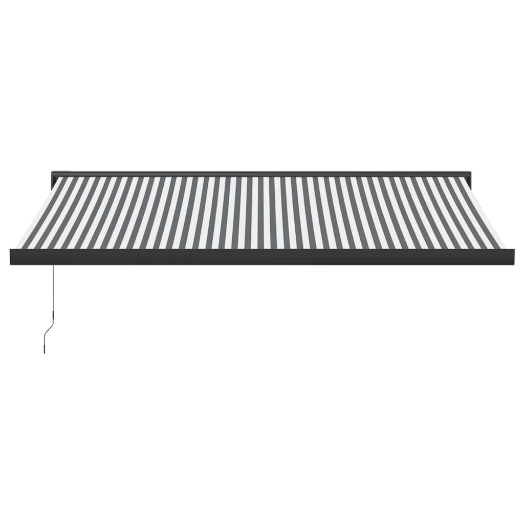 foldemarkise 4x3 m stof og aluminium antracitgrå og hvid