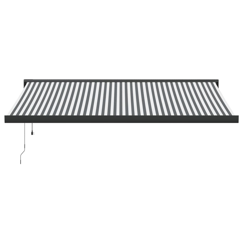 foldemarkise 4x3 m stof og aluminium antracitgrå og hvid