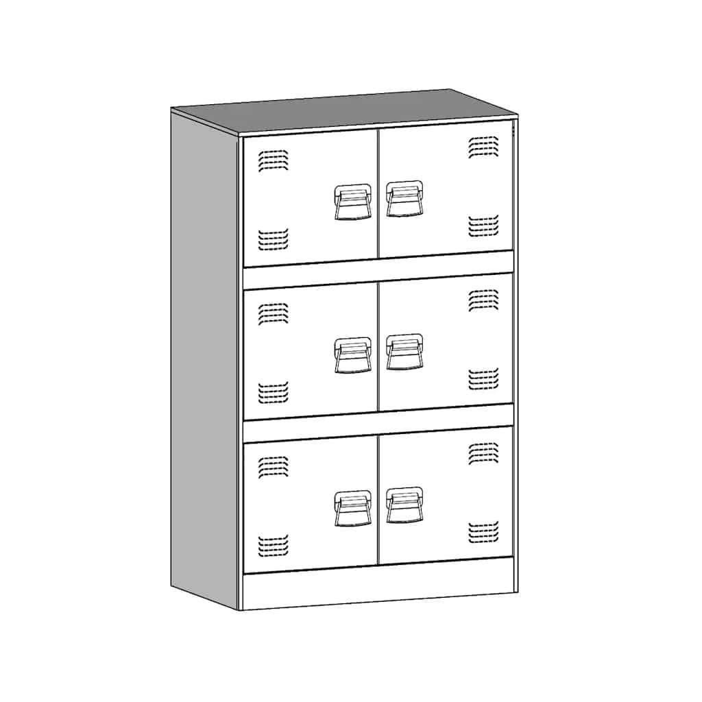 skab 67x39x107 cm stål sennepsgul