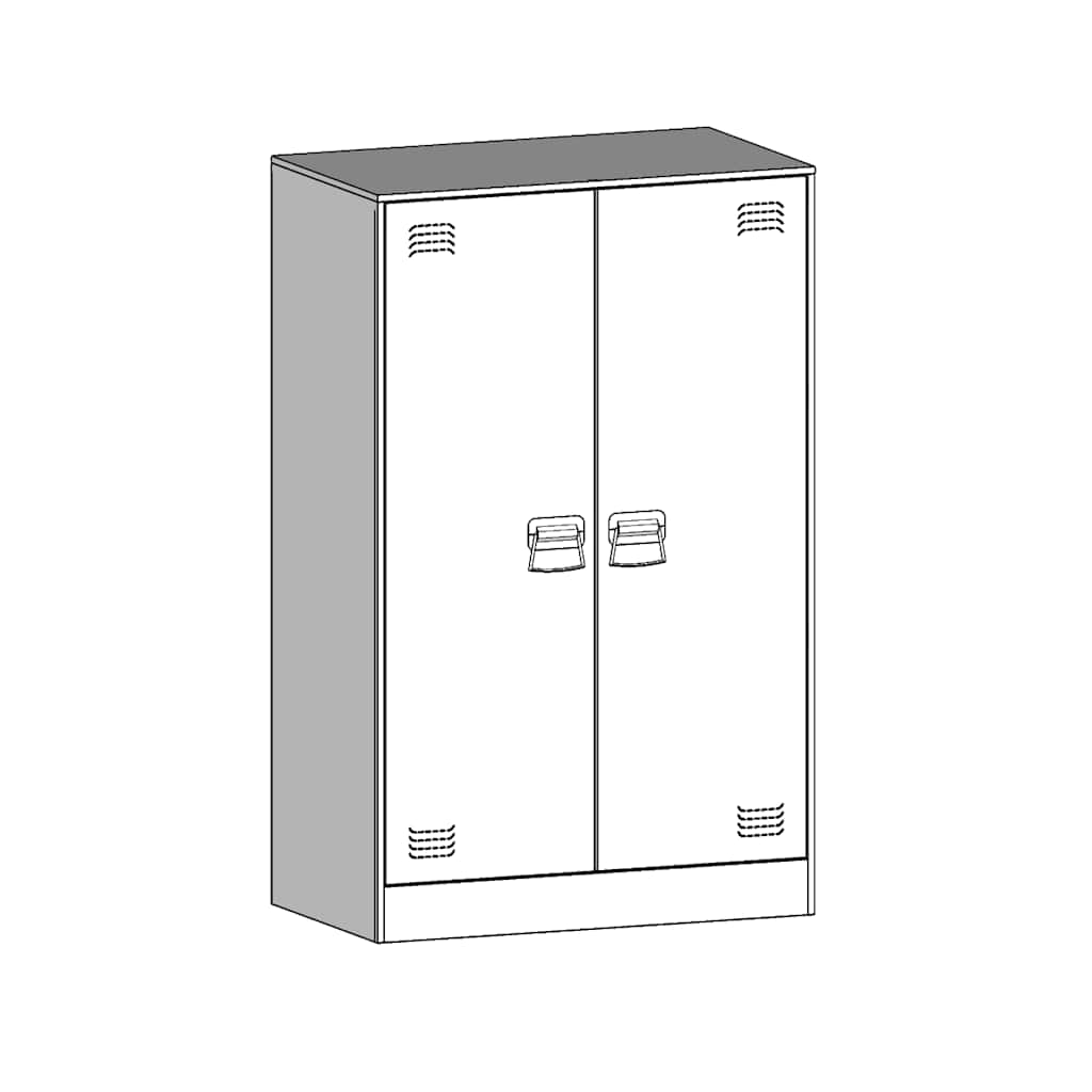 skab 67x39x107 cm stål lyserød