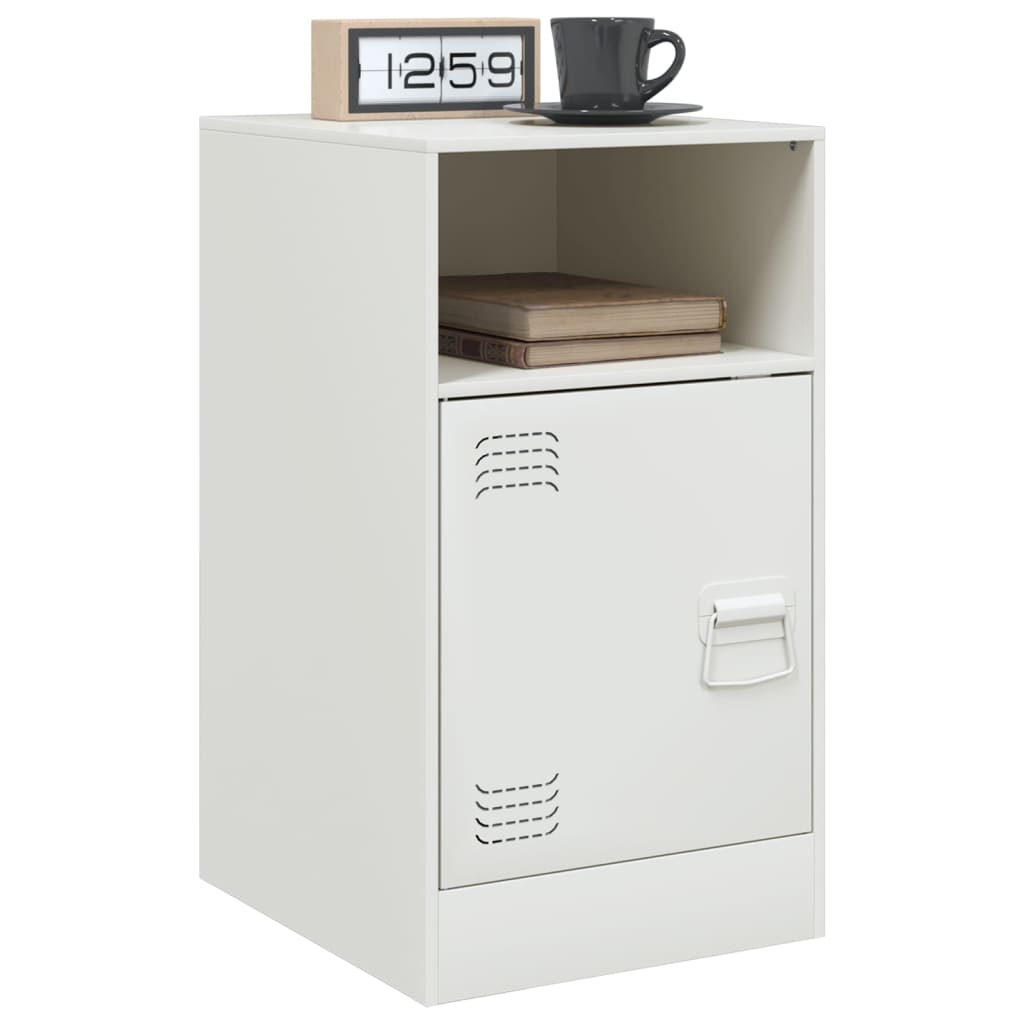 sengeborde 2 stk. 34,5x39x62 cm stål hvid