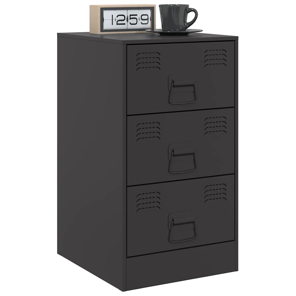 sengeborde 2 stk. 34,5x39x62 cm stål sort