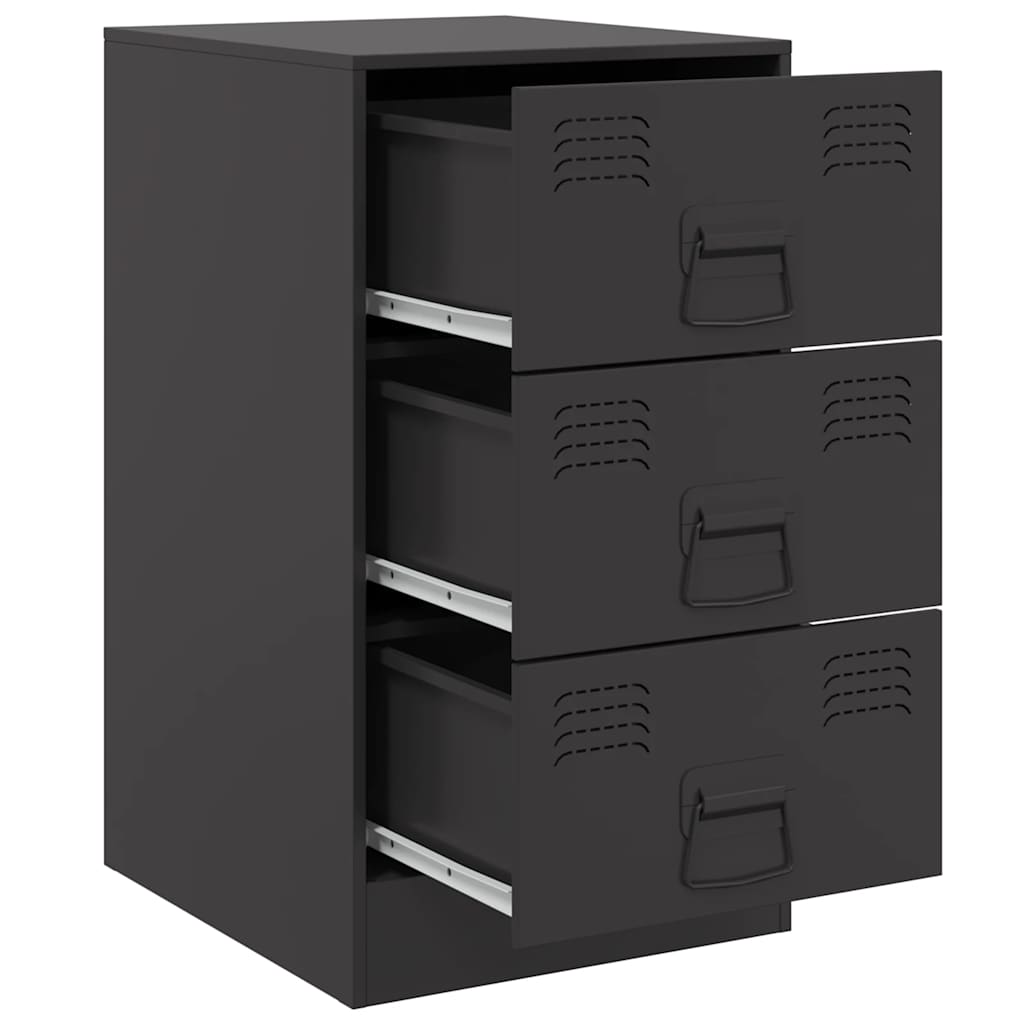 sengeborde 2 stk. 34,5x39x62 cm stål sort