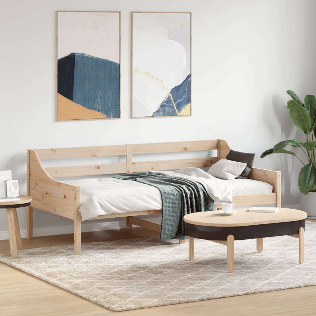 daybed med reol uden madras 75x190 cm massivt fyrretræ